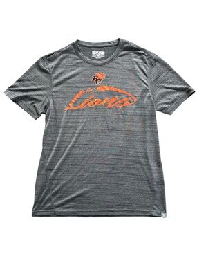 BC Lions Grey Performance Tee | Athletic Moisture-Wicking Shirt | Men’s Medium